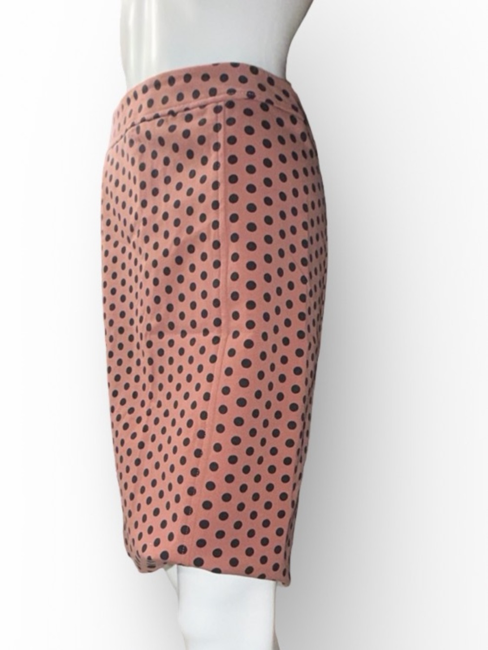 NWOT LOFT Mauve Rose Polka Dot Pencil Skirt Size 0